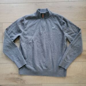 Vineyard Vines By Shep & Ian Boys Gray Size Large (16) 1/4 Zip Pullover Knit.